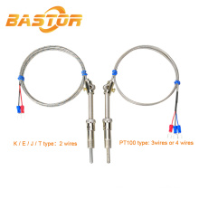 M6/M8 /M12 K/J/E/PT100 spring thermocouple bayonet temperature sensors